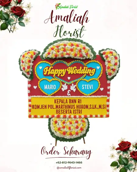 Papan Bunga Pernikahan Burikan